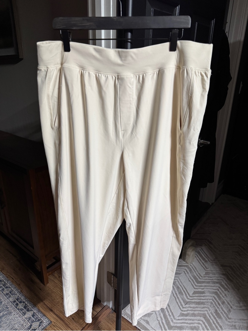 {Old Navy} "High Waist Powersoft Combination Tapered Pants" Cream WAP66
